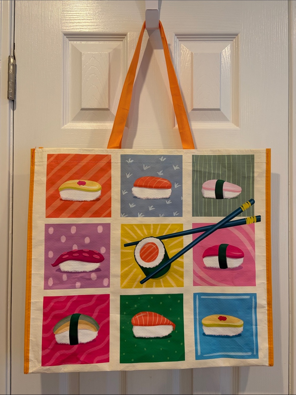TJ Maxx Reusable Colorful Sushi Print Tote Bag 🍣🥢🍱🎨💕